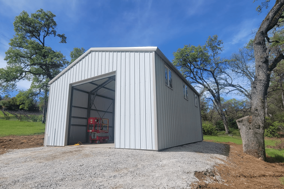 metal storage building